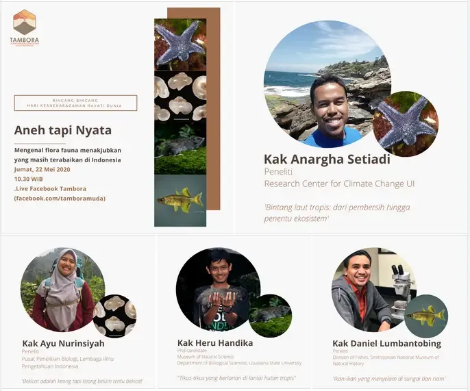 Heru Handika giving outreach presentation at Tambora Muda Indonesia