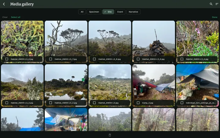 NAHPU media gallery with field site photographs