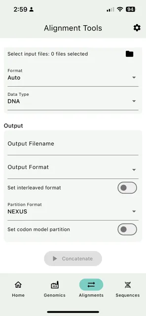 SEGUI alignment concatenation on iPhone