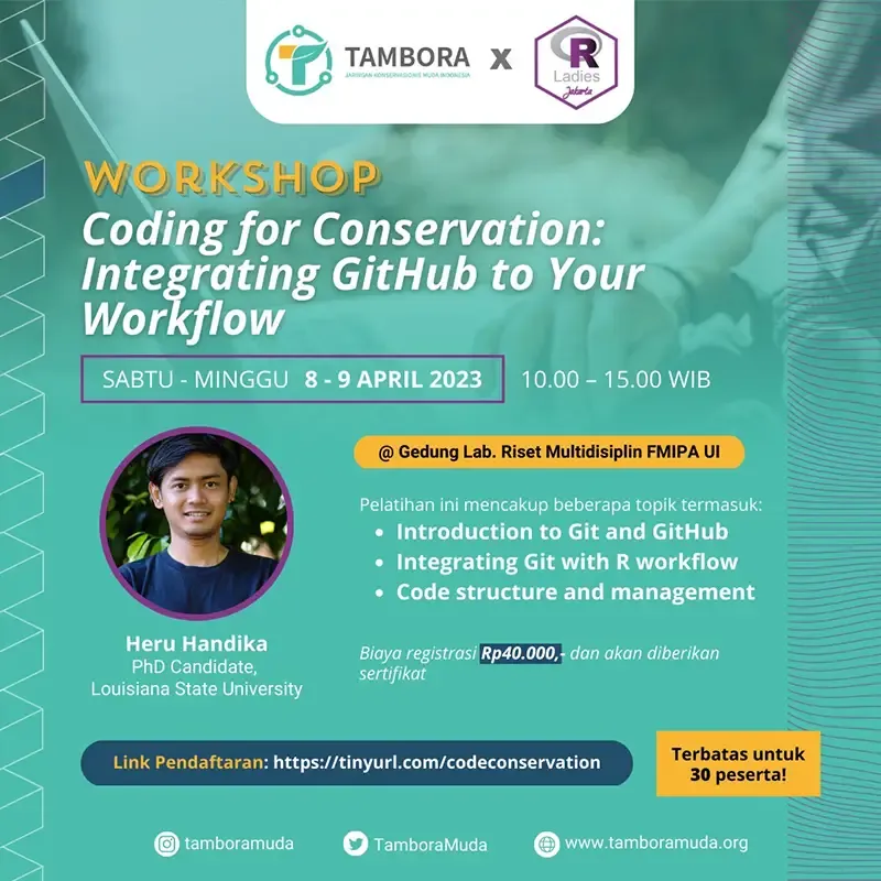 Flyer for GitHub workshop at Tambora Muda Indonesia